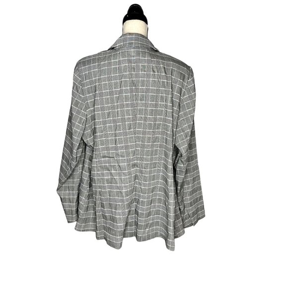 Lane Bryant Black White Plaid One Button Notched Lapel Bryant Blazer Size 22 - Picture 3 of 7